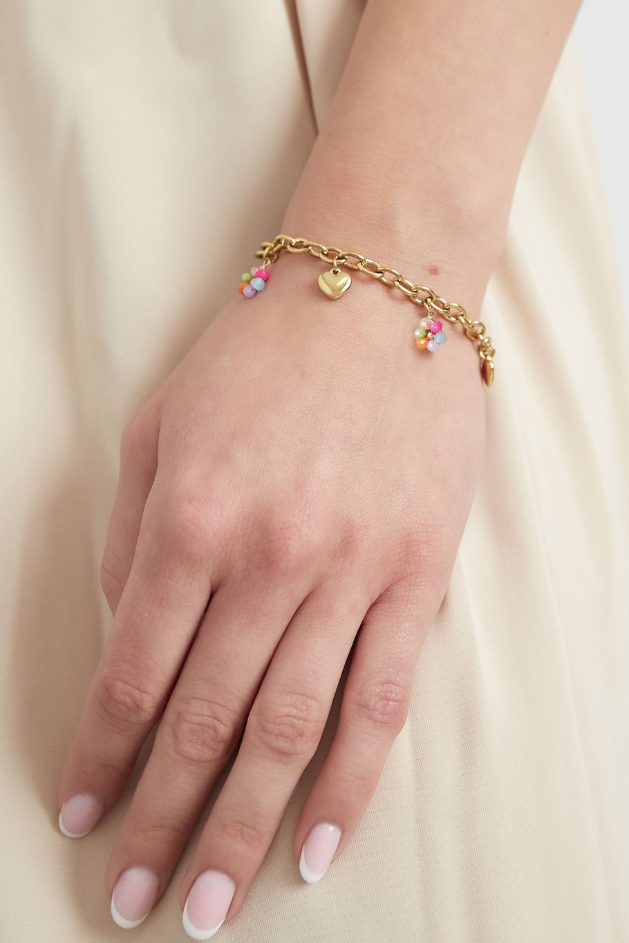Bracciale con ciondoli colorati - Colore oro Immagine3